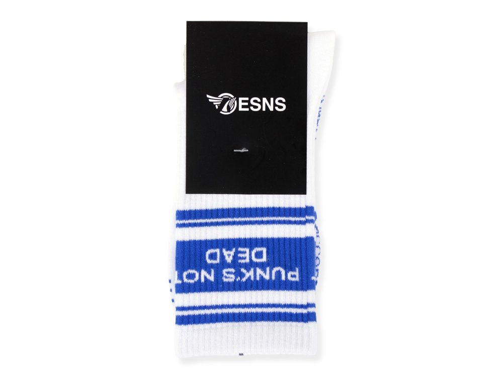 Punk's Not Dead Crewsocks White/Blue